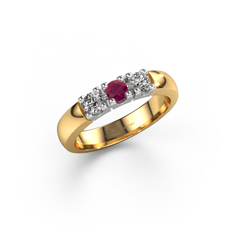 Image of Ring Rianne 3 585 gold Rhodolite 3.4 mm