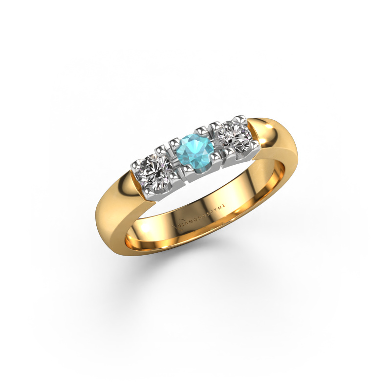 Image of Ring Rianne 3 585 gold Blue topaz 3.4 mm