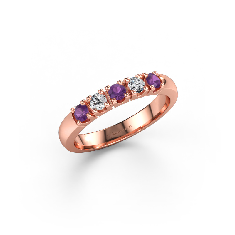 Immagine di Anello Rianne 5 585 oro rosa Ametista 2.7 mm