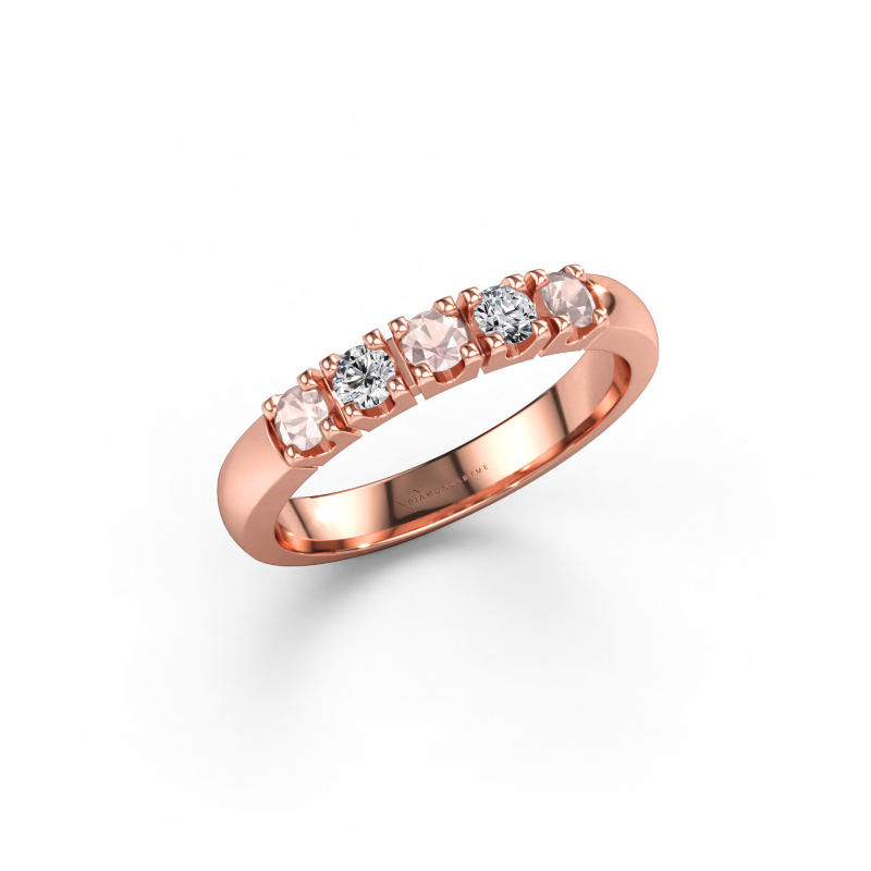 Immagine di Anello Rianne 5 585 oro rosa Morganite champagne 2.7 mm