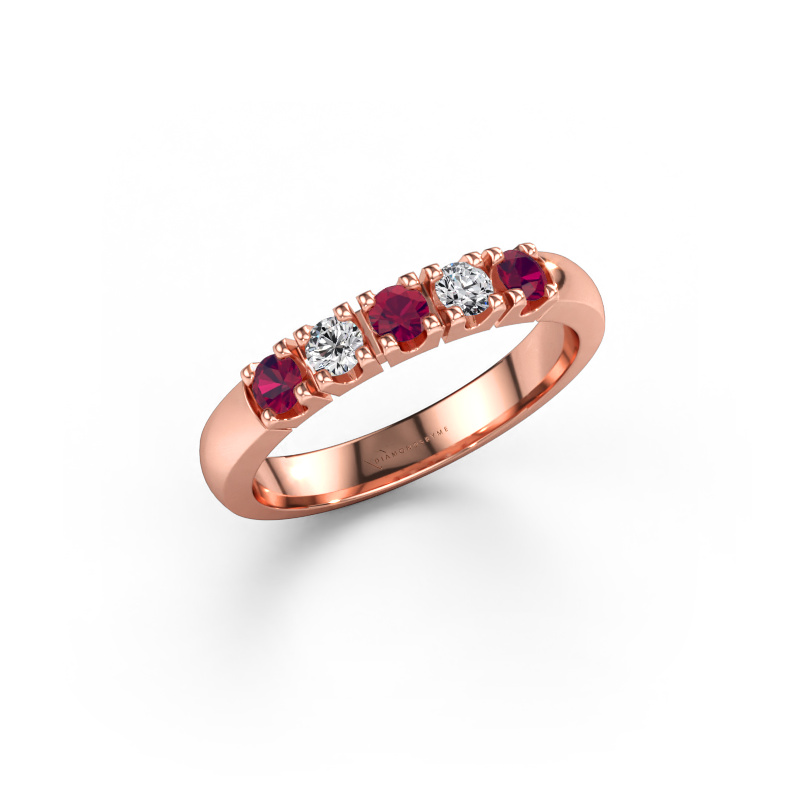 Immagine di Anello Rianne 5 585 oro rosa Rodolite 2.7 mm
