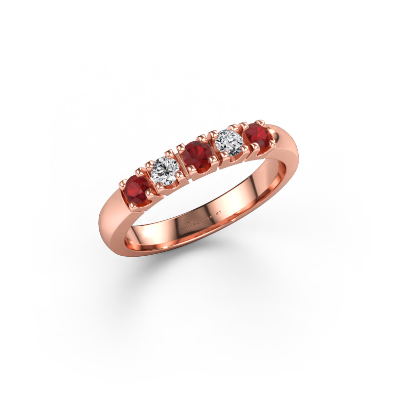 Immagine di Anello Rianne 5 585 oro rosa Rubino 2.7 mm