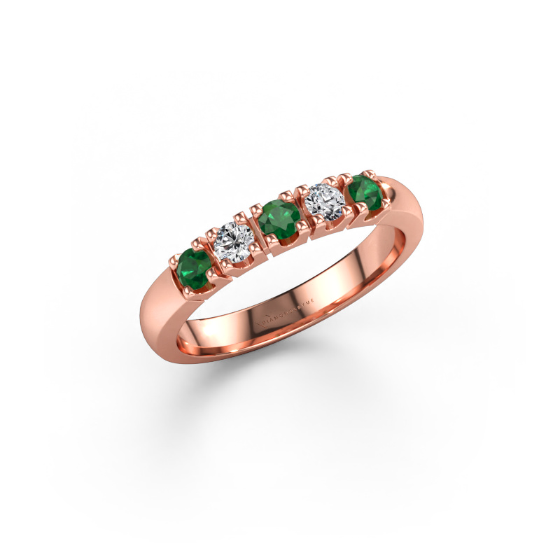 Immagine di Anello Rianne 5 585 oro rosa Smeraldo 2.7 mm