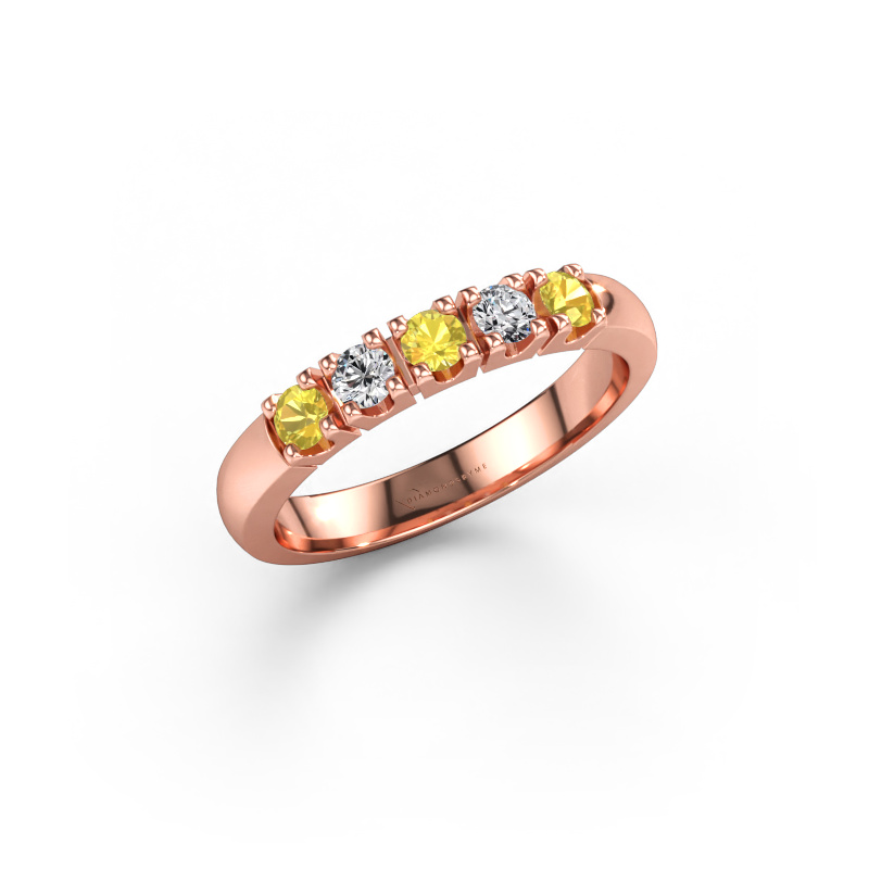 Immagine di Anello Rianne 5 585 oro rosa Zaffiro giallo 2.7 mm