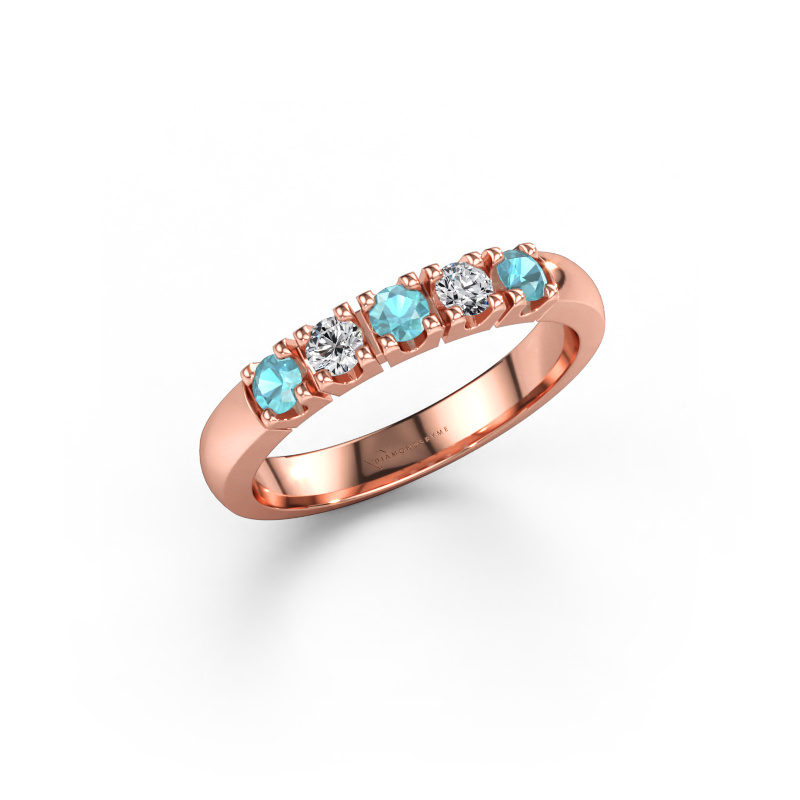 Immagine di Anello Rianne 5 585 oro rosa Topazio blu 2.7 mm