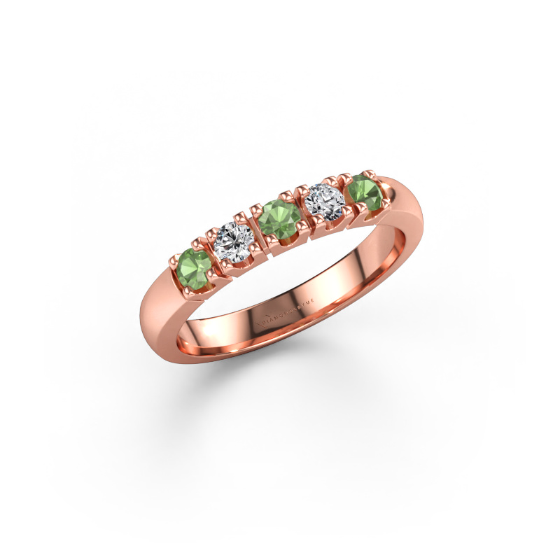 Immagine di Anello Rianne 5 585 oro rosa Tormalina verde 2.7 mm