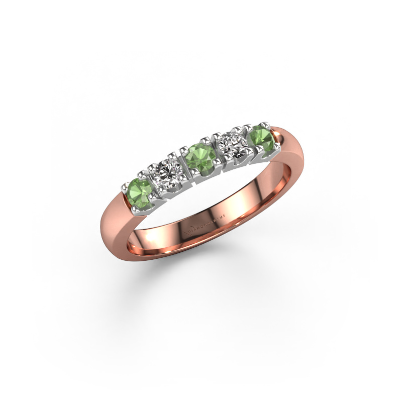 Image of Ring Rianne 5 585 rose gold Tourmaline green 2.7 mm