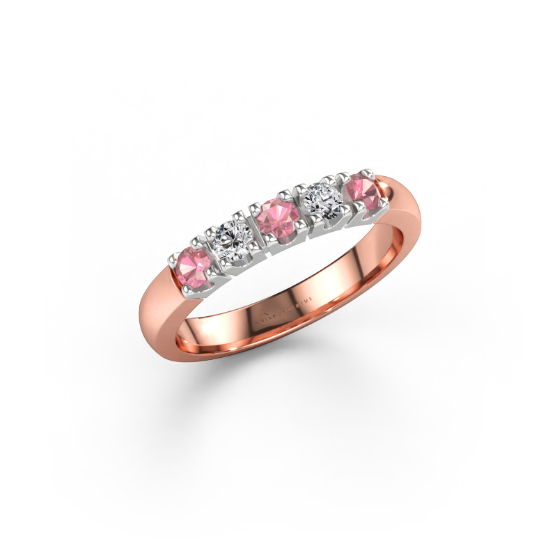 Afbeelding van Ring Rianne 5 585 rosé goud Toermalijn pink 2.7 mm