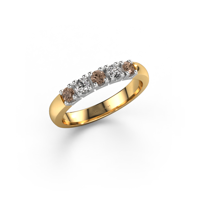 Image de Bague Rianne 5 585 or jaune Diamant brun 0.40 crt