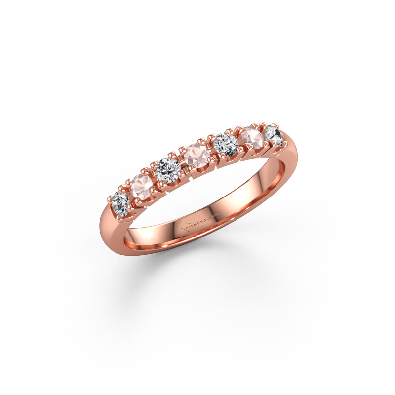 Immagine di Anello Rianne 7 585 oro rosa Morganite champagne 2.4 mm