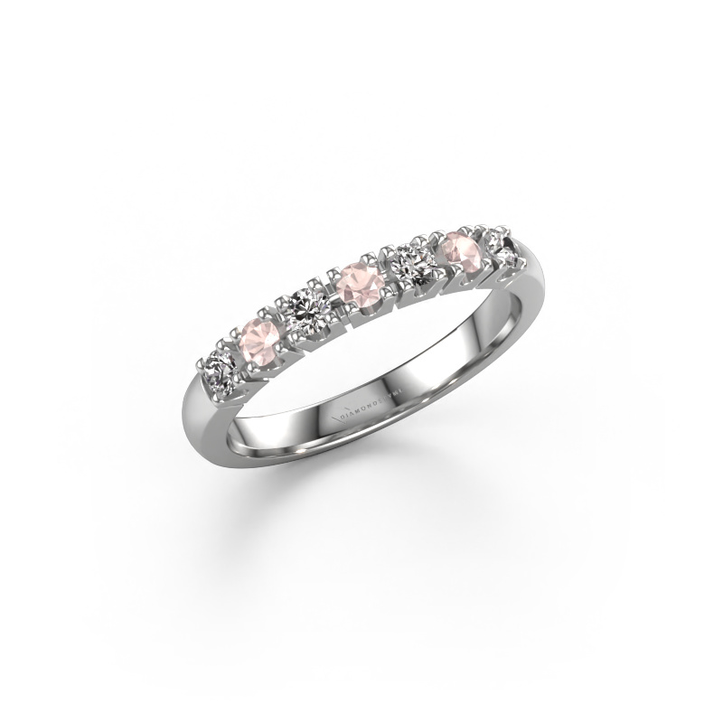 Image of Ring Rianne 7 950 platinum Morganite champagne 2.4 mm
