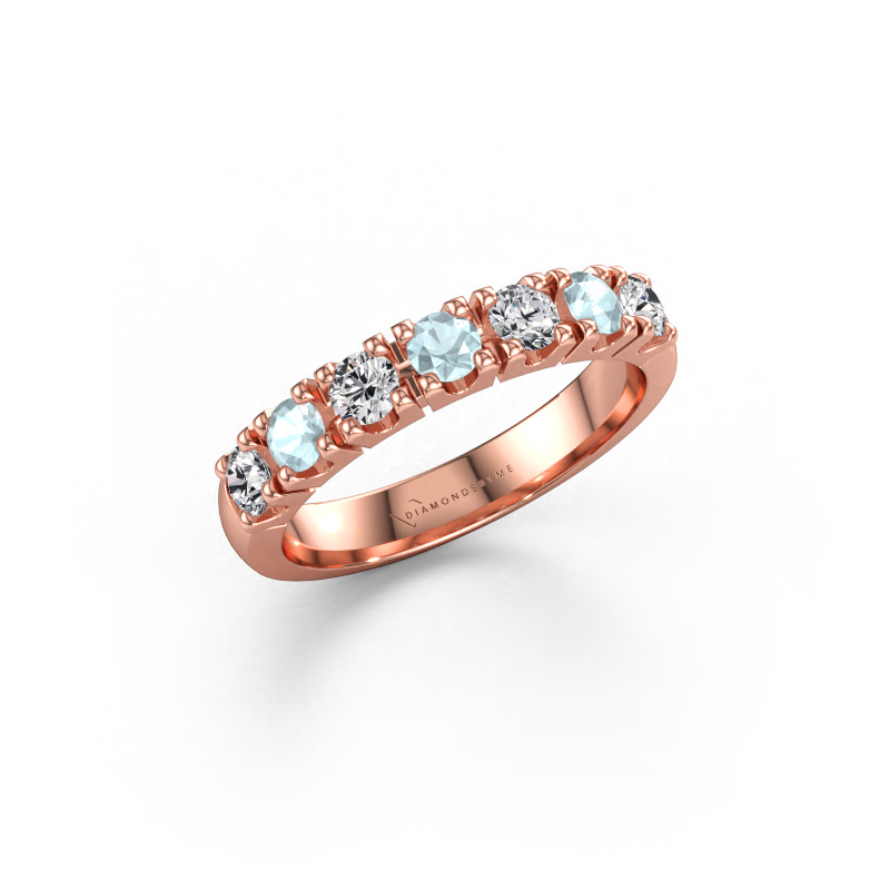 Immagine di Anello Rianne 7 585 oro rosa Acquamarina 3 mm