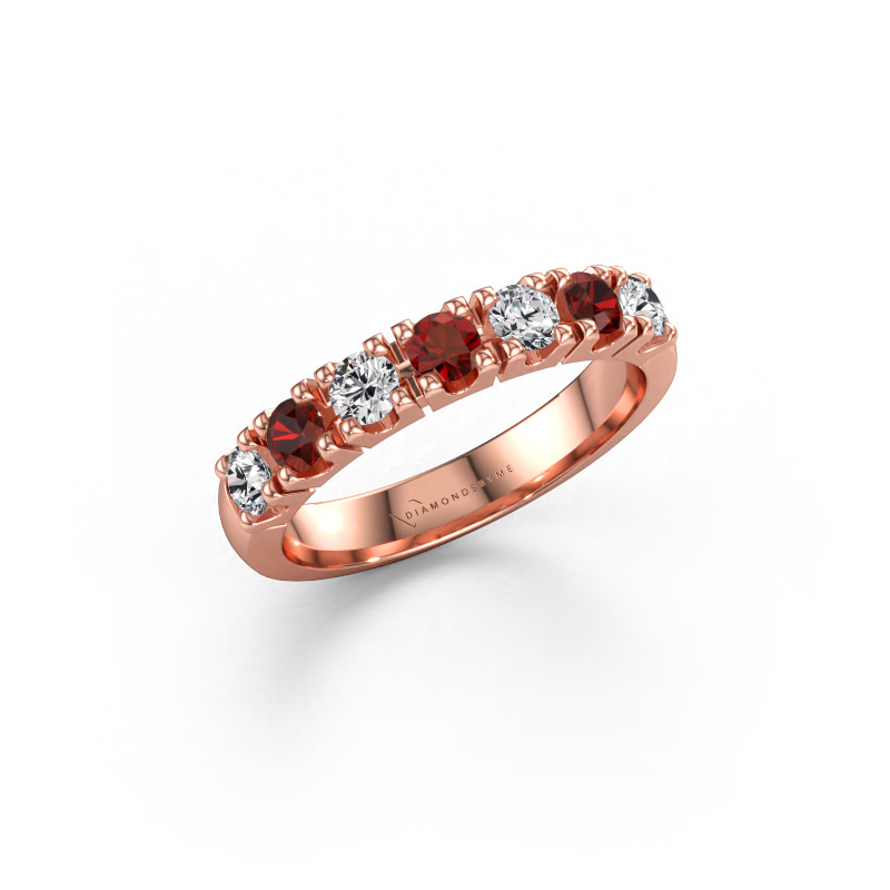 Immagine di Anello Rianne 7 585 oro rosa Granato 3 mm