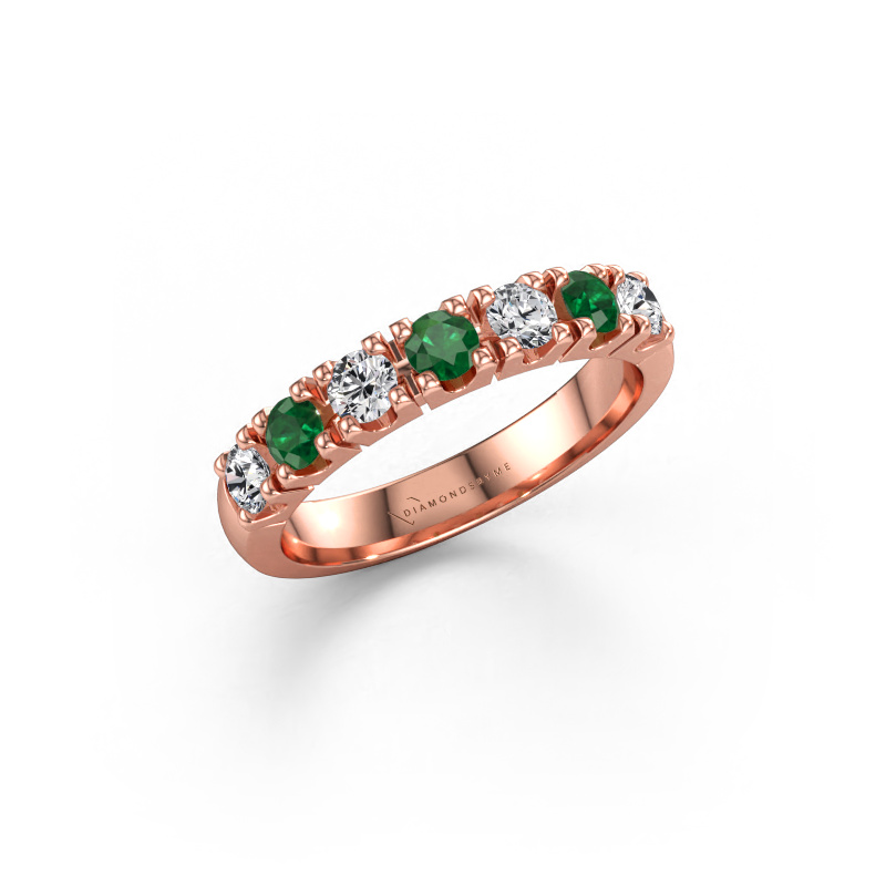 Immagine di Anello Rianne 7 585 oro rosa Smeraldo 3 mm