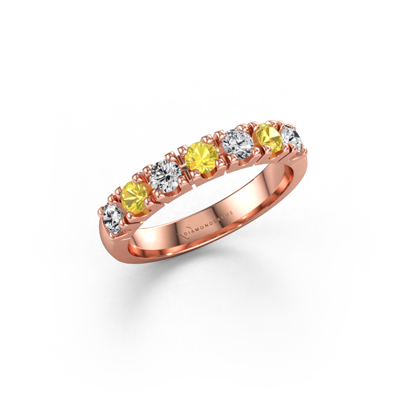 Immagine di Anello Rianne 7 585 oro rosa Zaffiro giallo 3 mm