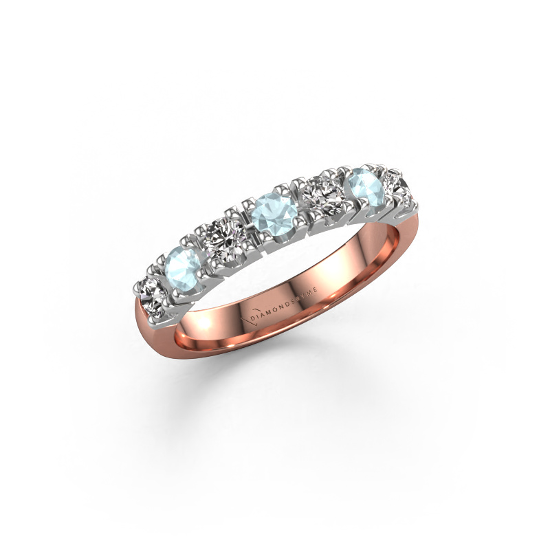 Bild von Ring Rianne 7 585 Roségold Aquamarin 3 mm