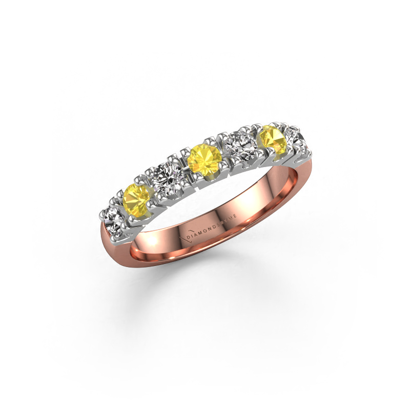 Image de Bague Rianne 7 585 or rose Saphir jaune 3 mm