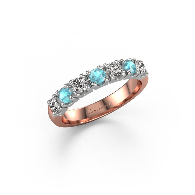 Image of Ring Rianne 7 585 rose gold Blue topaz 3 mm