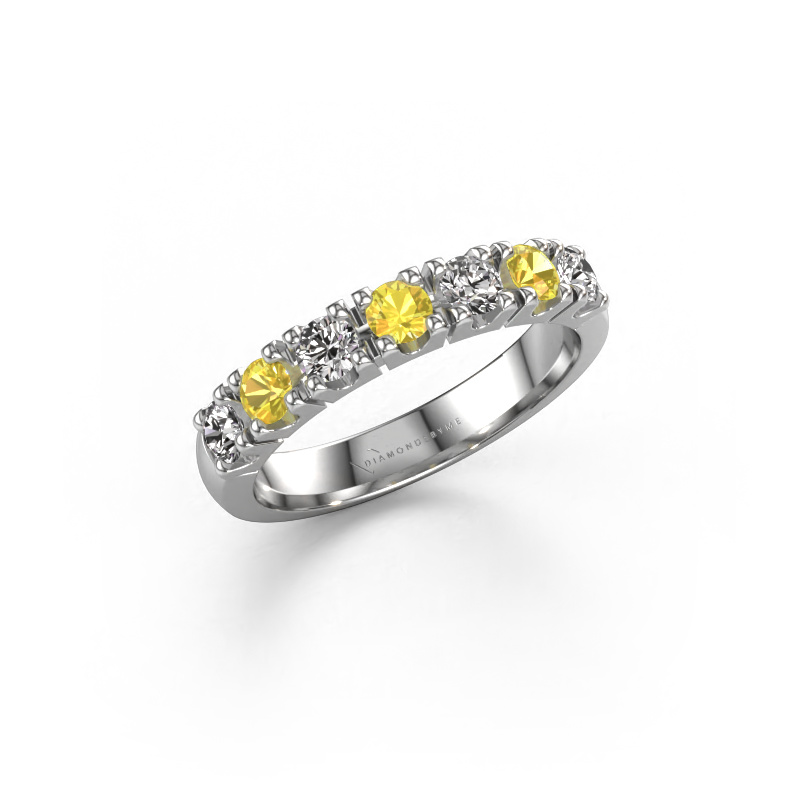 Image de Bague Rianne 7 950 platine Saphir jaune 3 mm