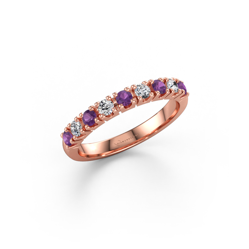 Immagine di Anello Rianne 9 585 oro rosa Ametista 2.4 mm