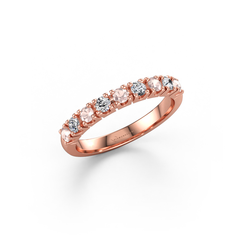 Immagine di Anello Rianne 9 585 oro rosa Morganite champagne 2.4 mm
