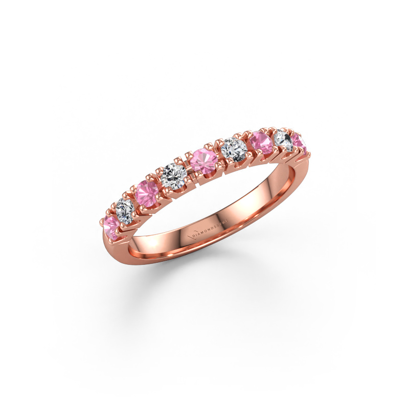 Immagine di Anello Rianne 9 585 oro rosa Zaffiro rosa 2.4 mm