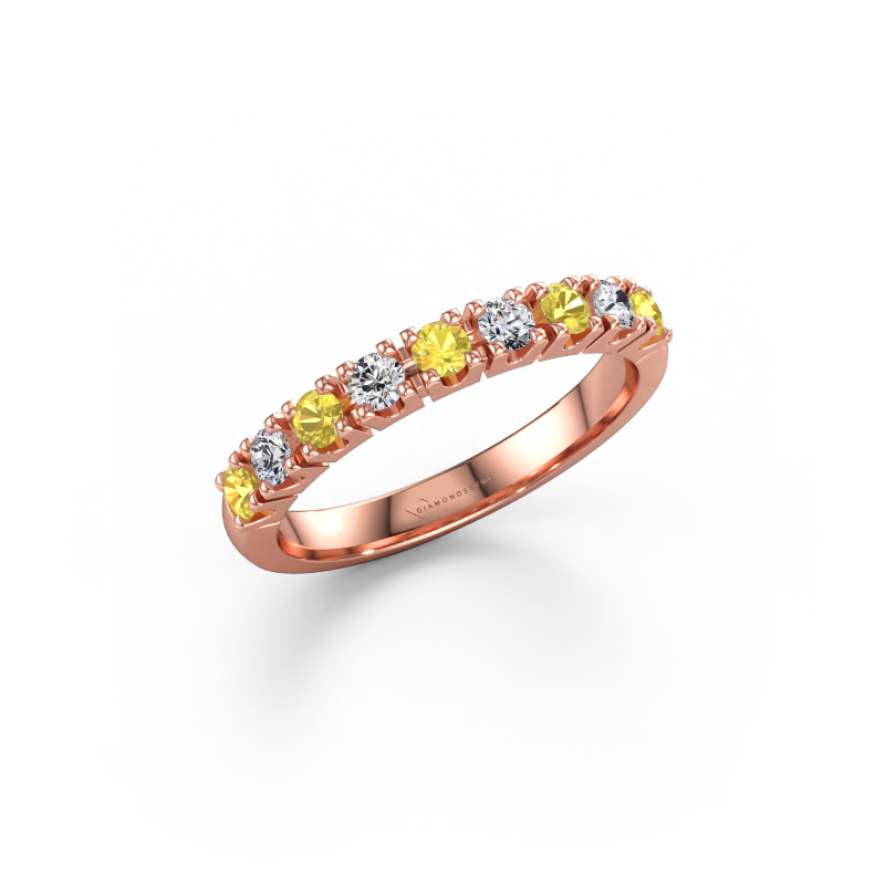 Immagine di Anello Rianne 9 585 oro rosa Zaffiro giallo 2.4 mm
