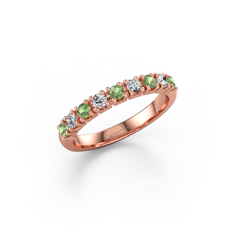 Immagine di Anello Rianne 9 585 oro rosa Tormalina verde 2.4 mm