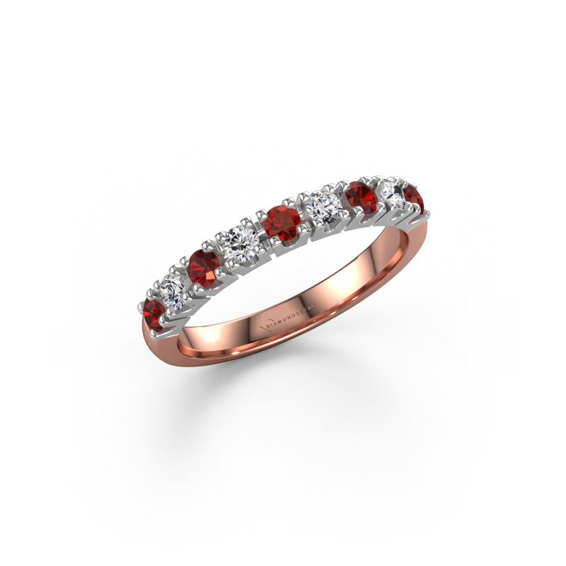 Image de Bague Rianne 9 585 or rose Grenat 2.4 mm