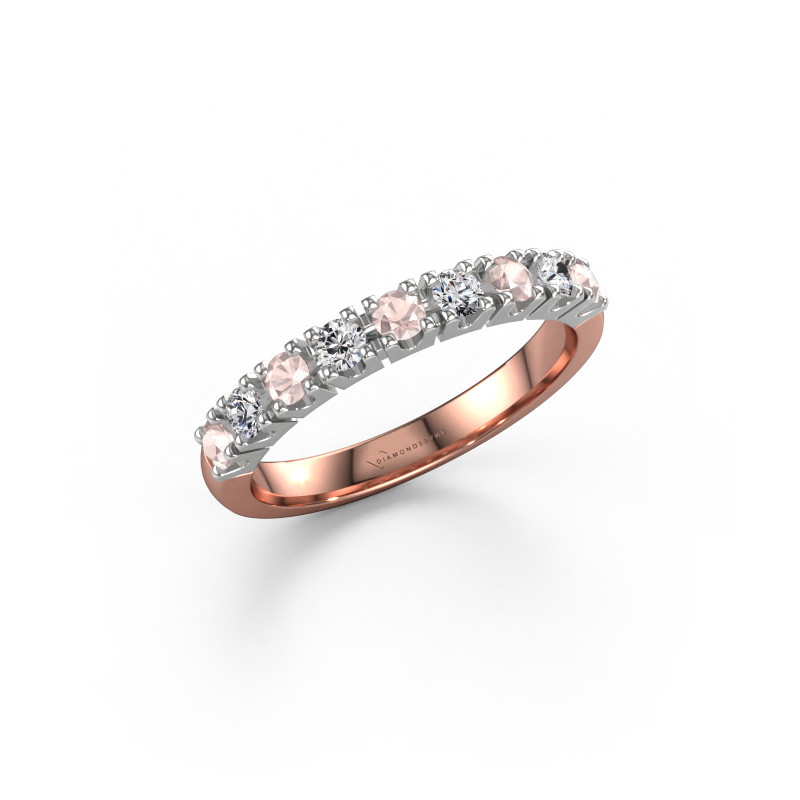 Image of Ring Rianne 9 585 rose gold Morganite champagne 2.4 mm