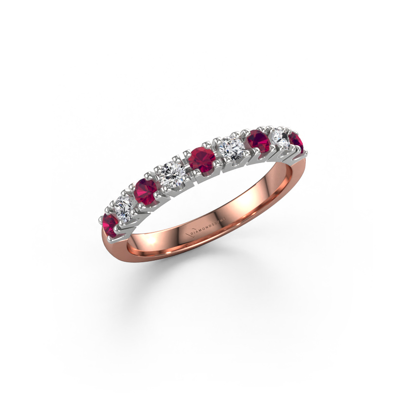 Afbeelding van Ring Rianne 9 585 rosé goud Rhodoliet 2.4 mm