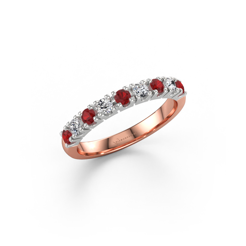 Afbeelding van Ring Rianne 9 585 rosé goud Robijn 2.4 mm
