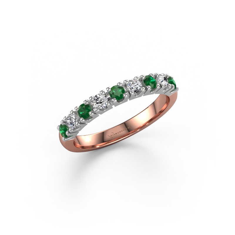 Image of Ring Rianne 9 585 rose gold Emerald 2.4 mm
