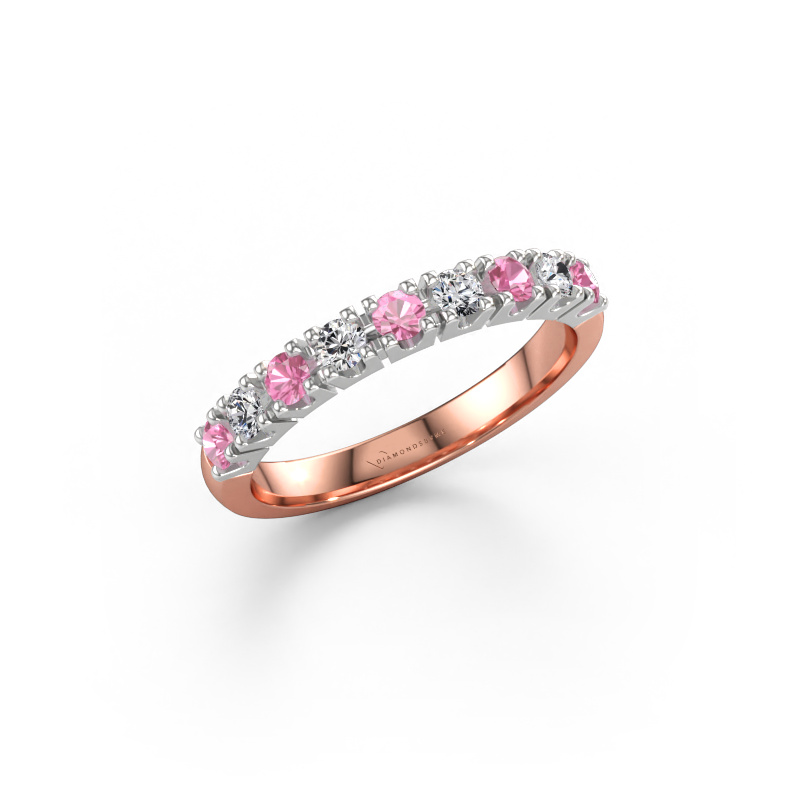 Afbeelding van Ring Rianne 9 585 rosé goud Roze saffier 2.4 mm