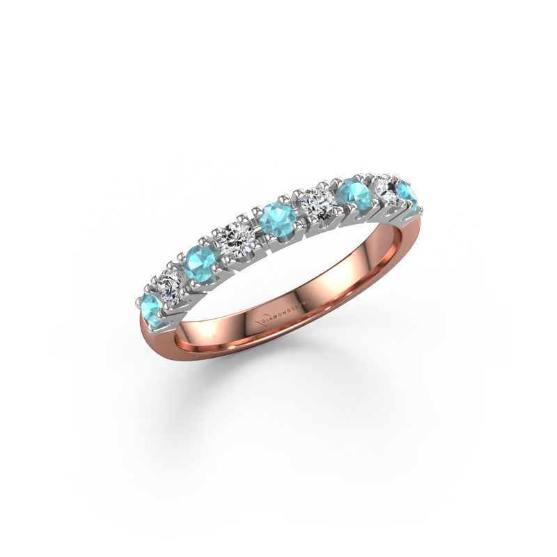 Bild von Ring Rianne 9 585 Roségold Blau Topas 2.4 mm