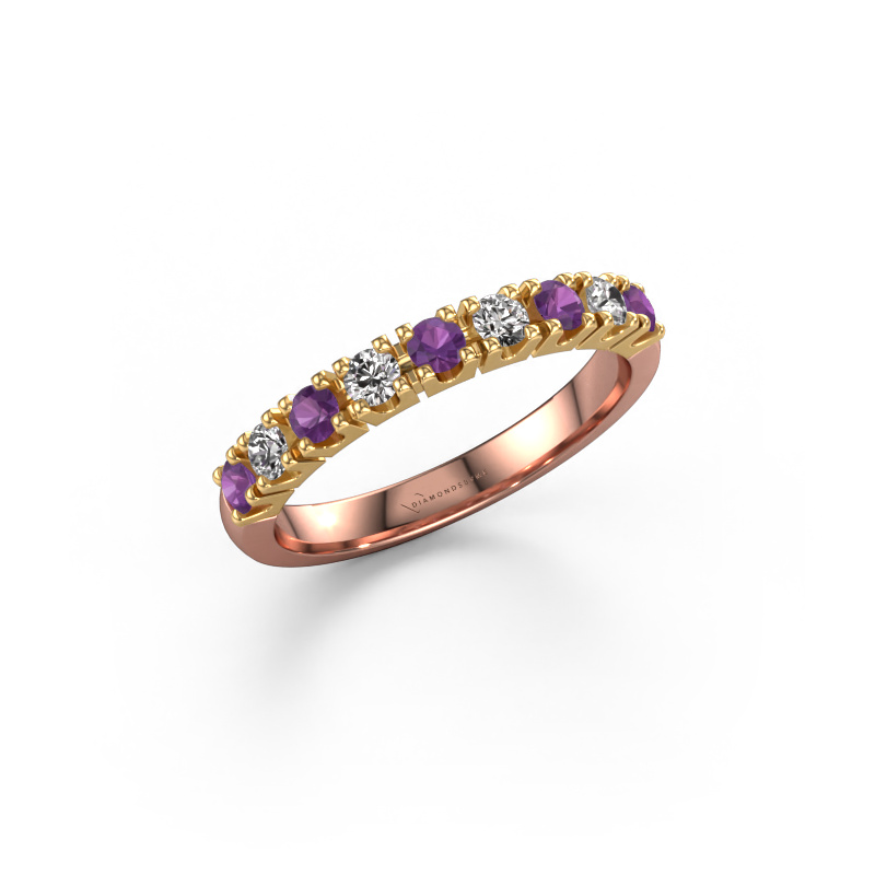 Image of Ring Rianne 9 585 rose gold Amethyst 2.4 mm