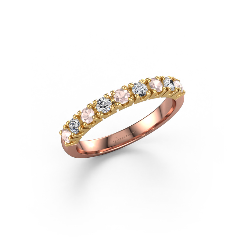 Image of Ring Rianne 9 585 rose gold Morganite champagne 2.4 mm