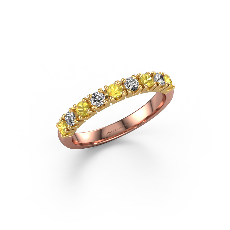 Bild von Ring Rianne 9 585 Roségold Gelb Saphir 2.4 mm