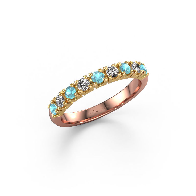 Image of Ring Rianne 9 585 rose gold Blue topaz 2.4 mm