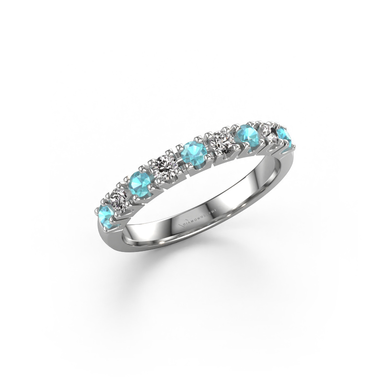 Image of Ring Rianne 9 950 platinum Blue topaz 2.4 mm