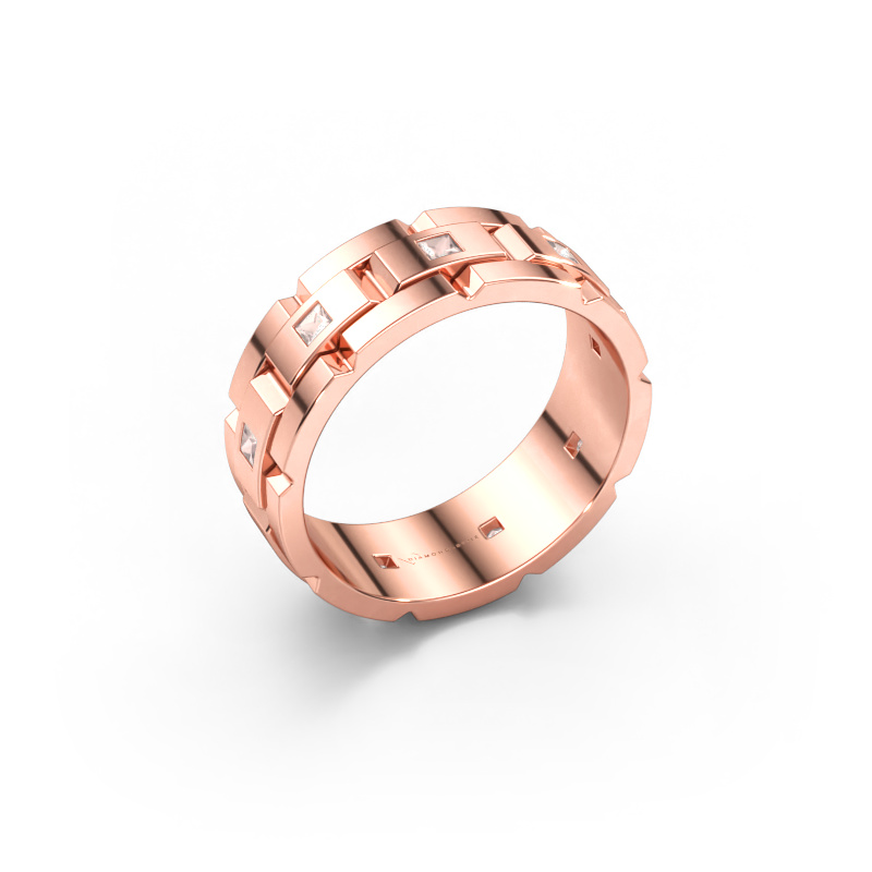 Image of Men's ring Ricardo 2 585 rose gold Morganite champagne 2 mm