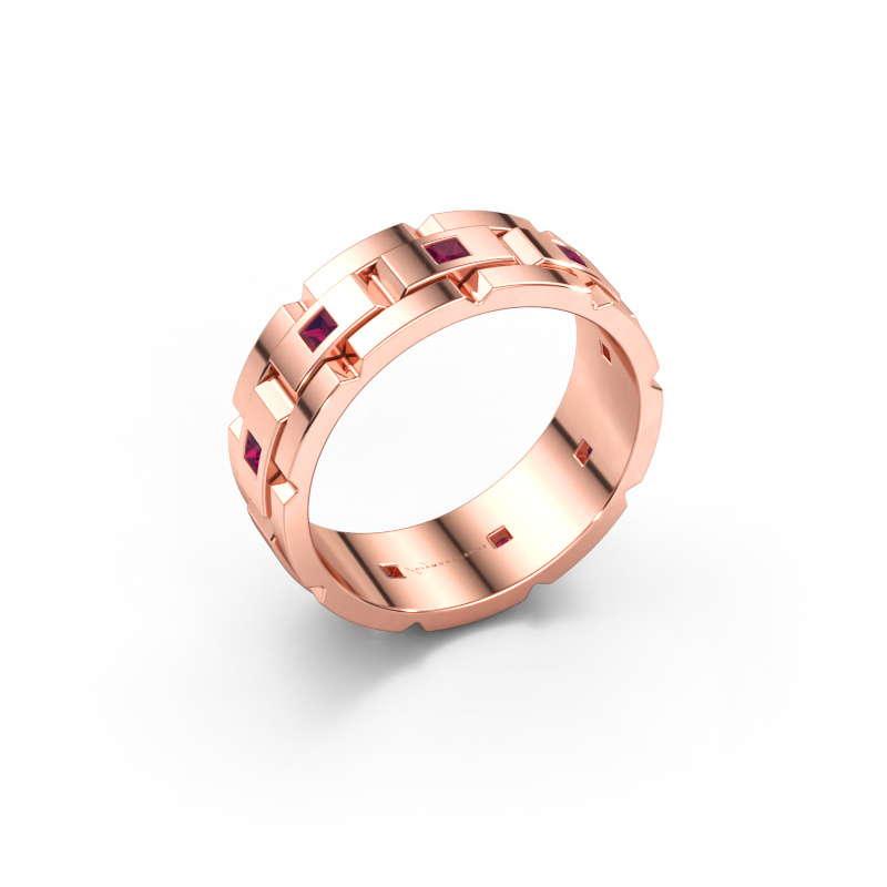 Image de Bague pour homme Ricardo 2 585 or rose Rhodolite 2 mm