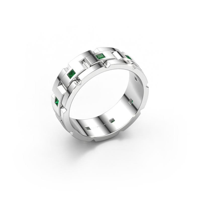 Image of Men's ring Ricardo 2 950 platinum Emerald 2 mm
