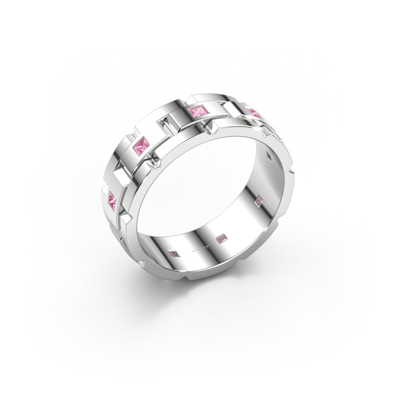 Bild von Herrenring Ricardo 2 950 Platin Pink Saphir 2 mm