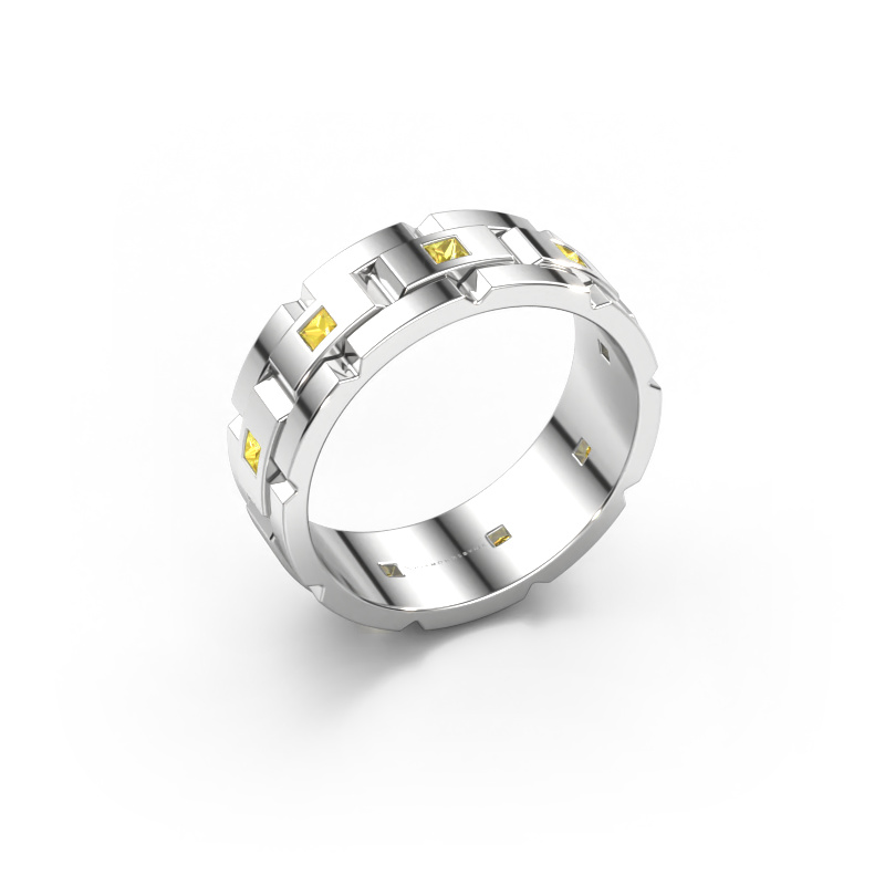 Image of Men's ring Ricardo 2 950 platinum Yellow sapphire 2 mm