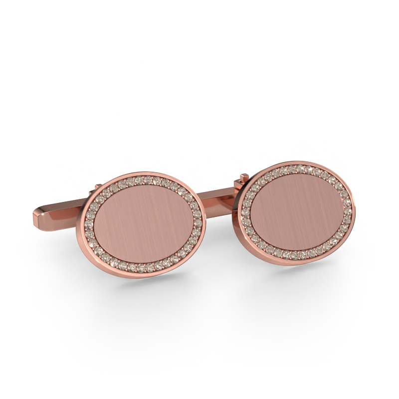 Image of Cufflinks Richano 585 rose gold Brown diamond 0.51 crt