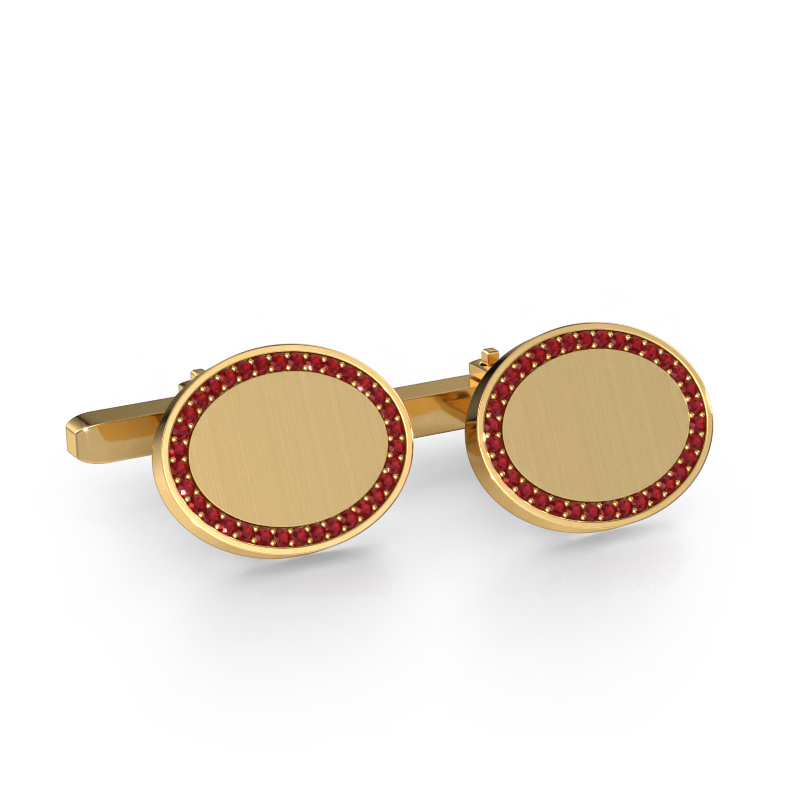Image of Cufflinks Richano 585 gold Ruby 1.2 mm