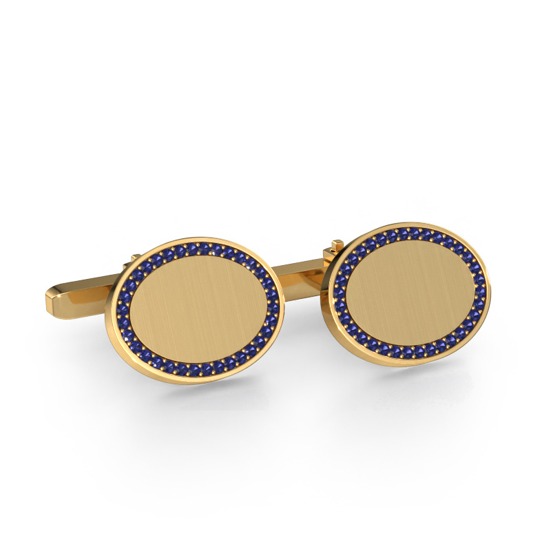 Image of Cufflinks Richano 585 gold Sapphire 1.2 mm