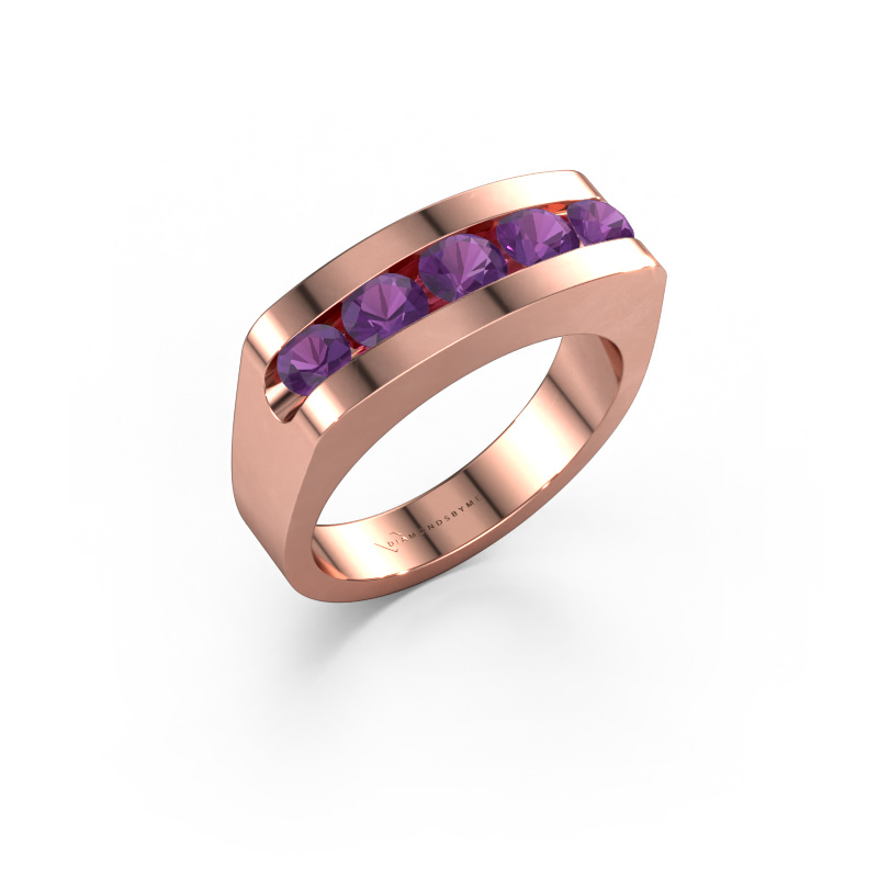 Image of Men's ring Richard 585 rose gold Amethyst 4 mm