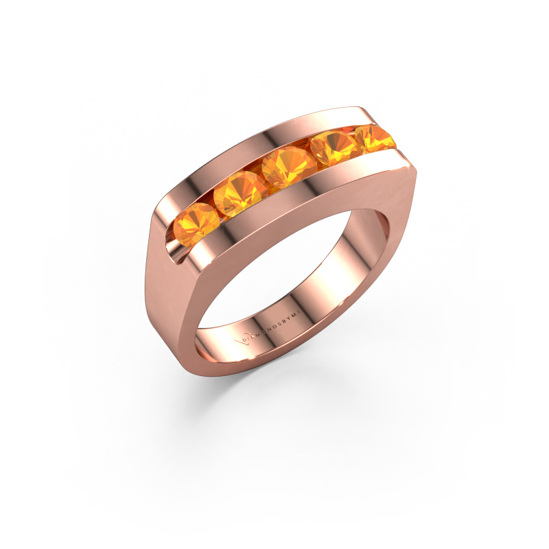 Afbeelding van Heren ring Richard 585 rosé goud Citrien 4 mm